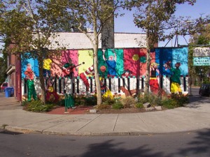 Westcott Street Mural by resident artist Micheal Moody
