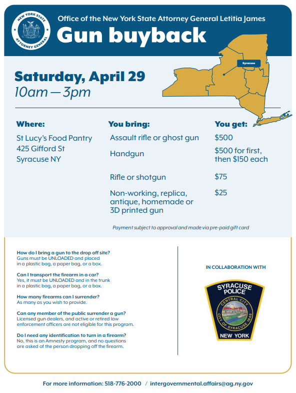 AG Gun Buy Back Syracuse