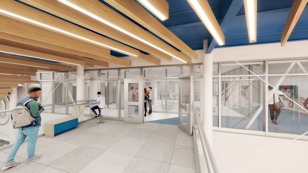 OCC - 2nd floor bridge in Atrium to Micron Cleanroom Simulation Lab